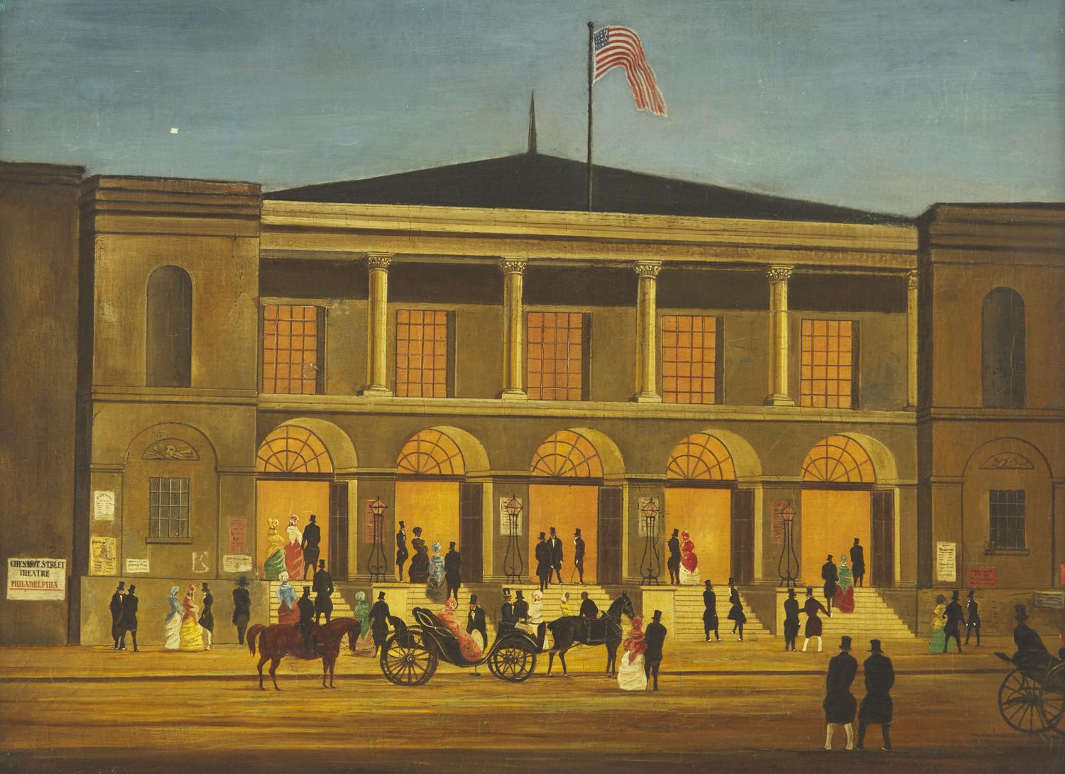 American School 19th Century, A View of Chestnut Street Theatre, Philadelphia, Pennsylvania