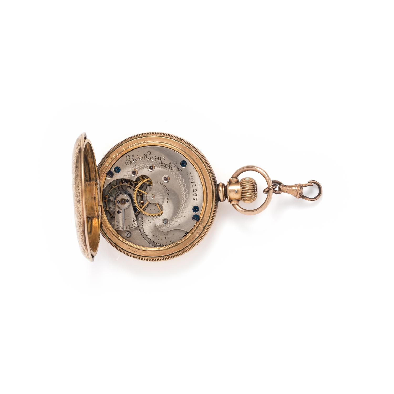 ELGIN, GOLD-FILLED HUNTER CASE POCKET WATCH