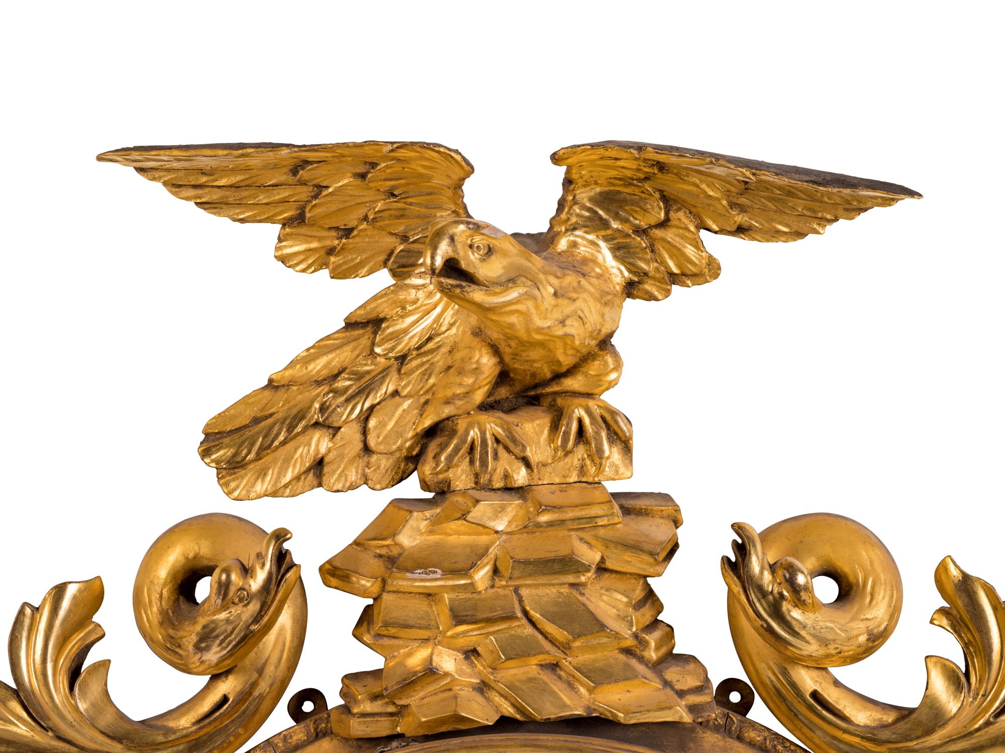 A Regency Giltwood Convex Mirror