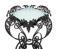 A Spanish Colonial Style Wrought Iron and Glass Stand