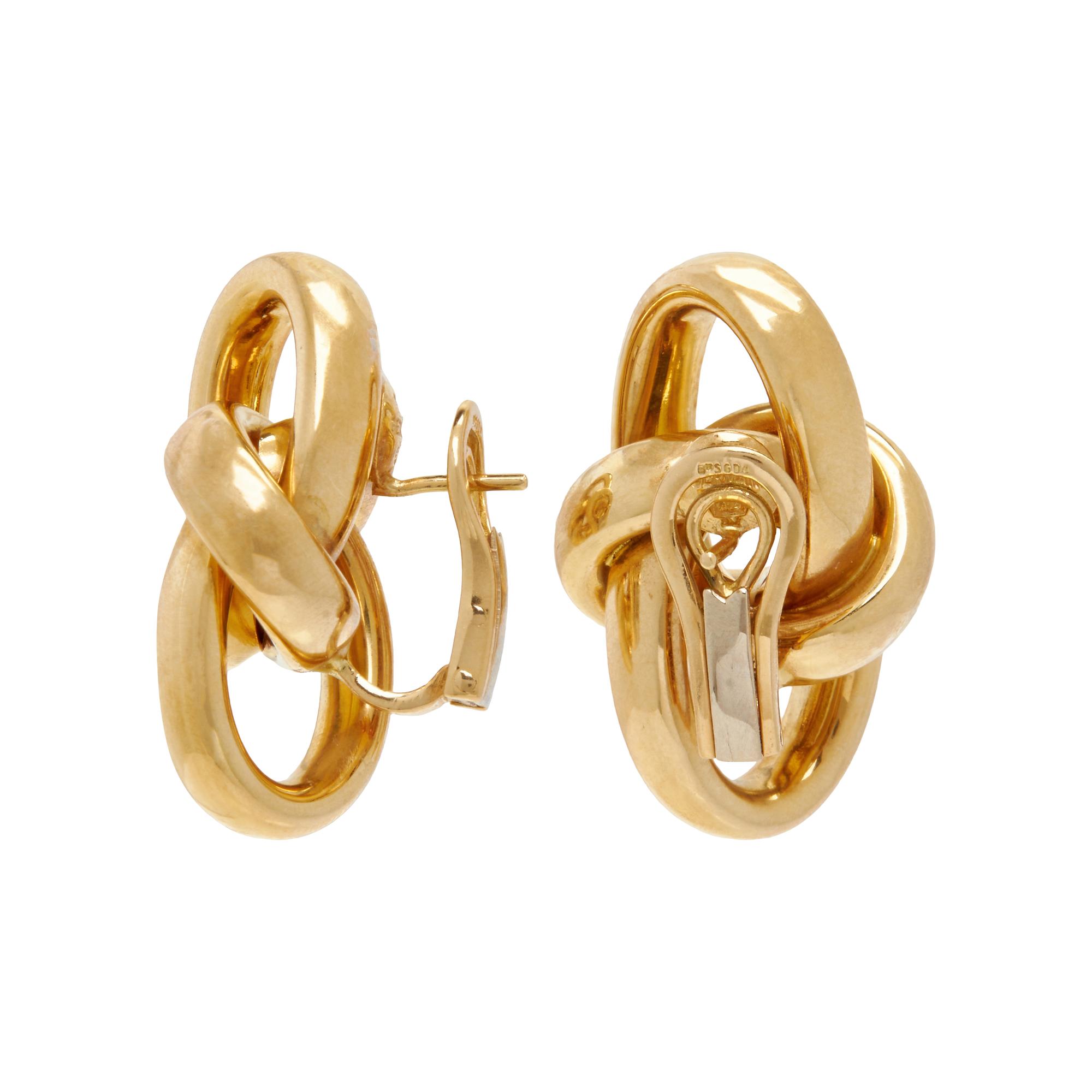YELLOW GOLD KNOT CLIP EARRINGS