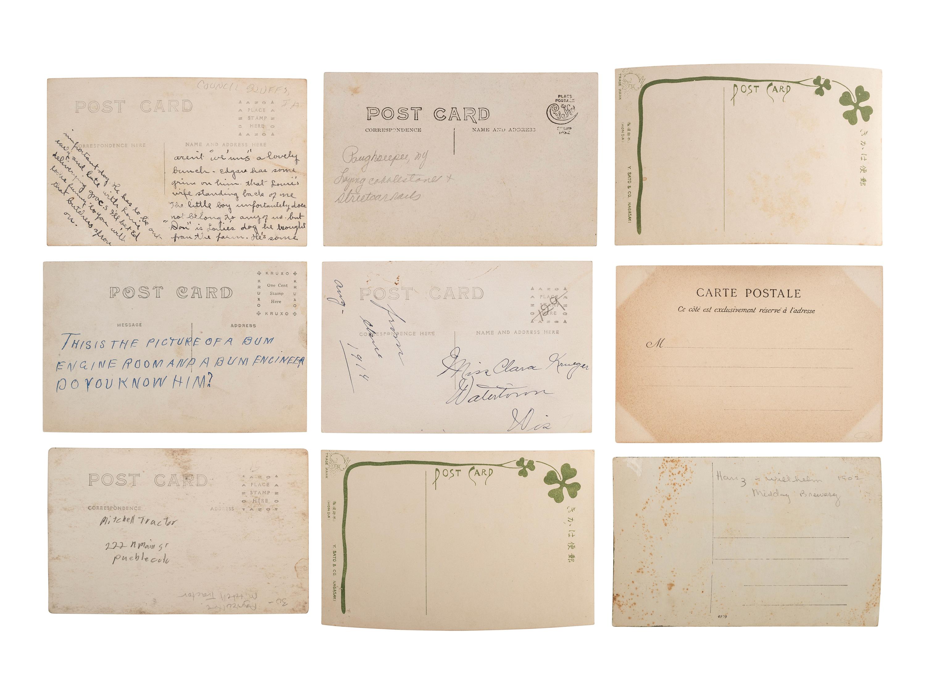 [EARLY PHOTOGRAPHY]. A group of 34 occupational real photo postcards, incl. artists, lecturers, lumberjacks, farmers, female telephone operators, factory workers, and other laborers.
