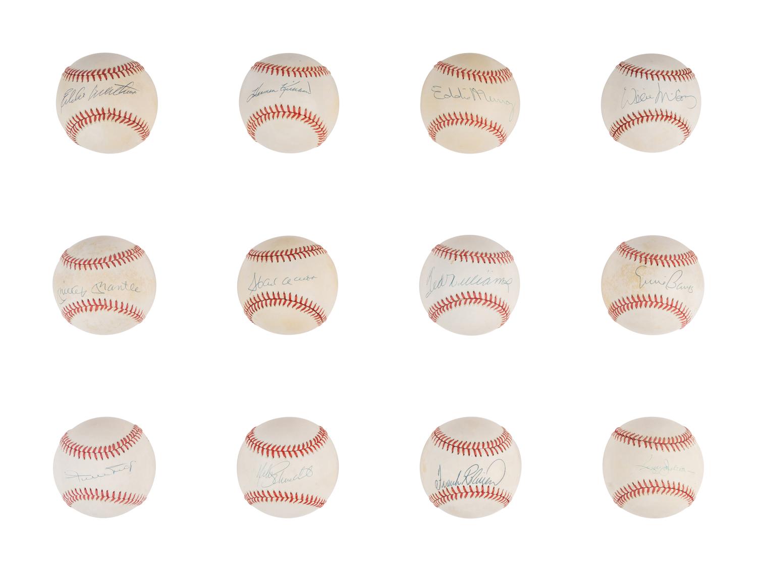 A Group of 12 500 Home Run Club Single Signed Autograph Baseballs (Beckett Authentication Services Certified),