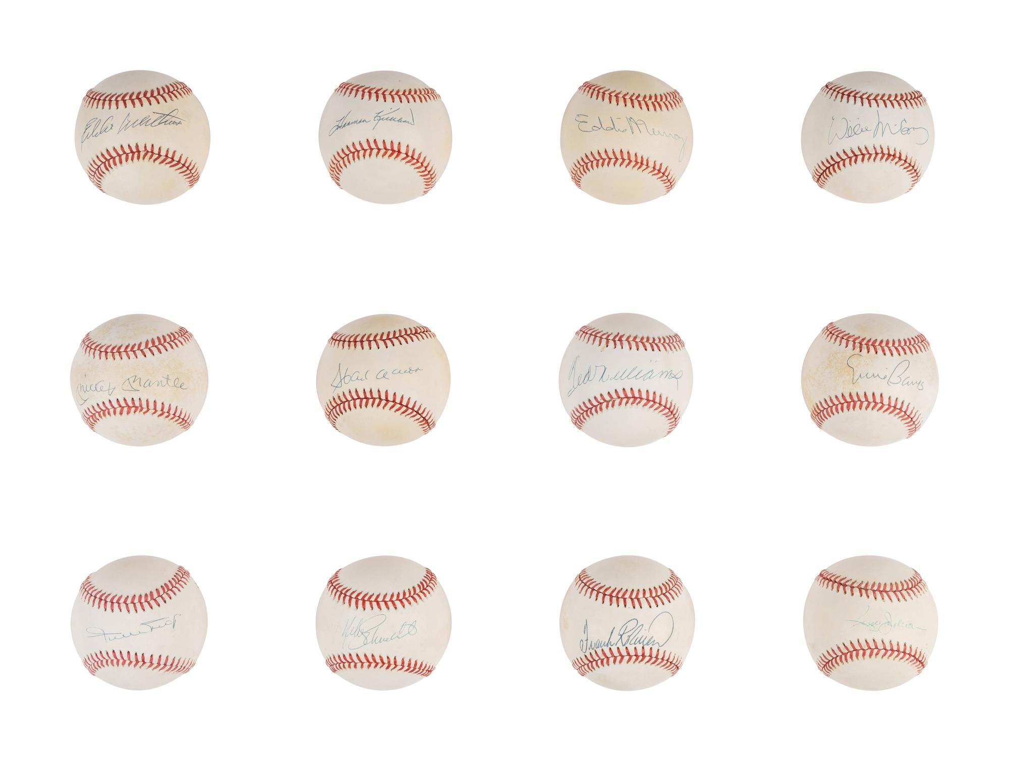A Group of 12 500 Home Run Club Single Signed Autograph Baseballs (Beckett Authentication Services Certified),