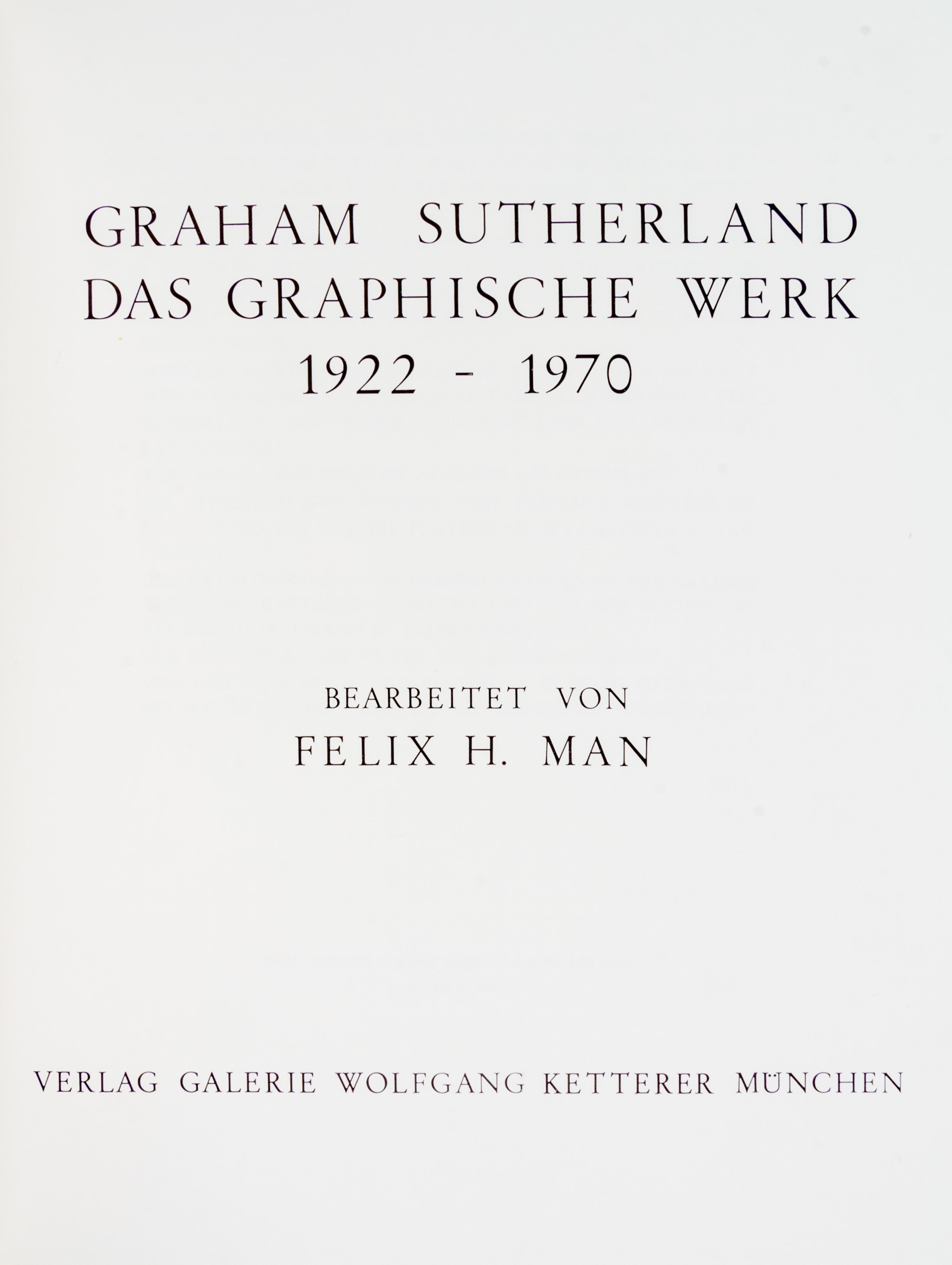 (SUTHERLAND, GRAHAM) ARCANGELI, FRANCESCO. Graham Sutherland. NY, 1973. With original lithograph (with one other title, 2 works)