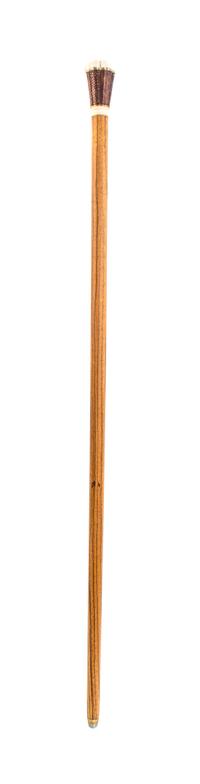 An American Ivory Handled Walking Stick, Length of handle 2 3/4 x length overall 34 7/8 inches.