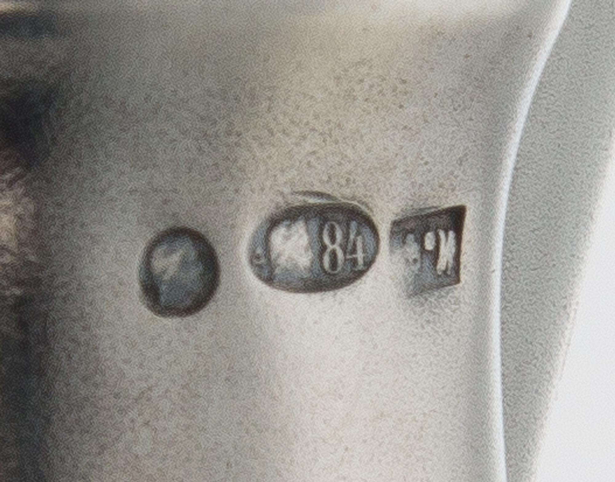 A Russian Silver Ewer and Serving Tray, Mark of Fyodor Ivanov, Moscow, Late 19th Century, each in the Art Nouveau taste.