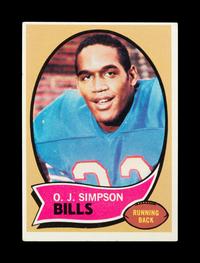 An O.J. Simpson 1970 Topps Rookie Football Card and Signed Autographed Index Card