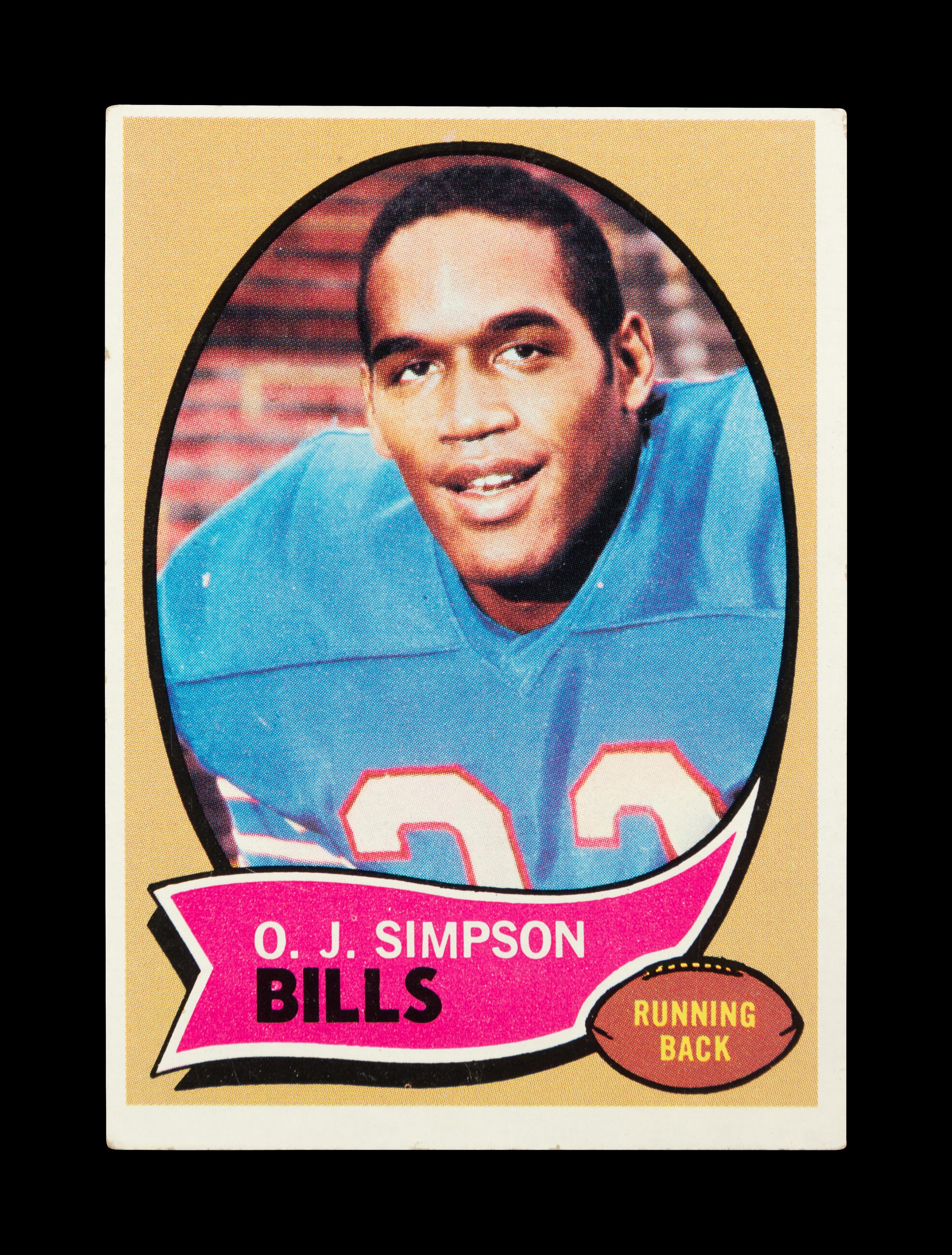 An O.J. Simpson 1970 Topps Rookie Football Card and Signed Autographed Index Card