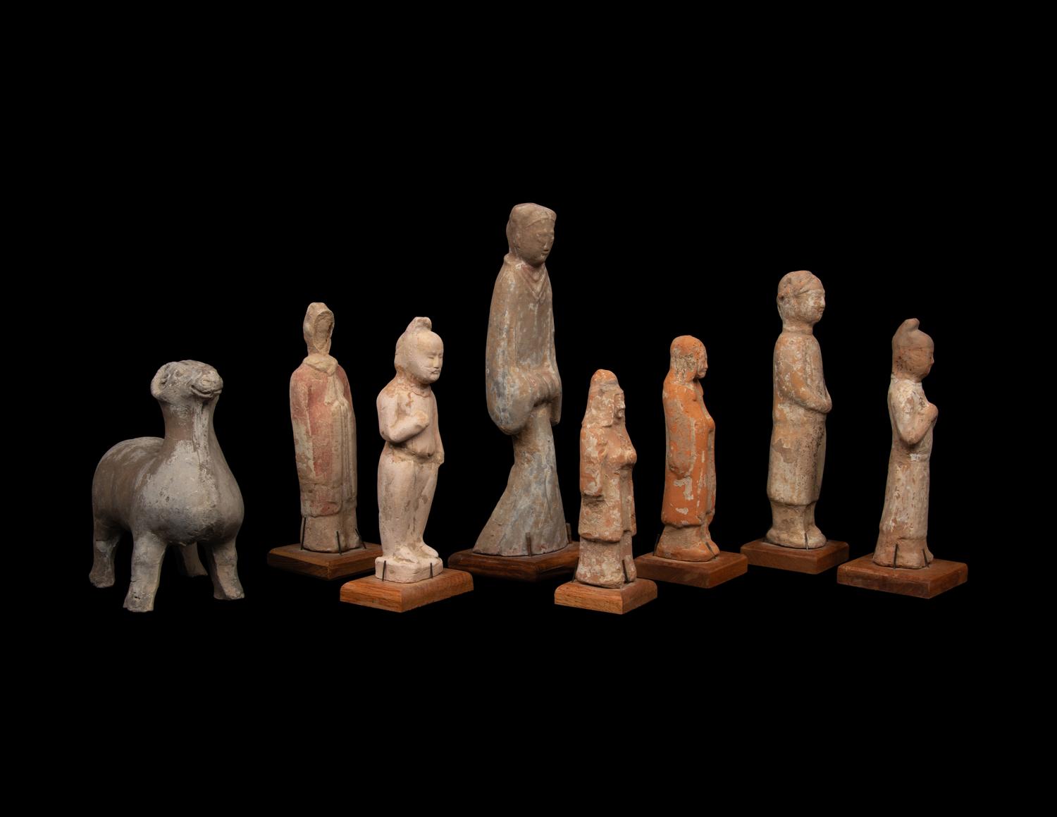 Eight Chinese Pottery Figures