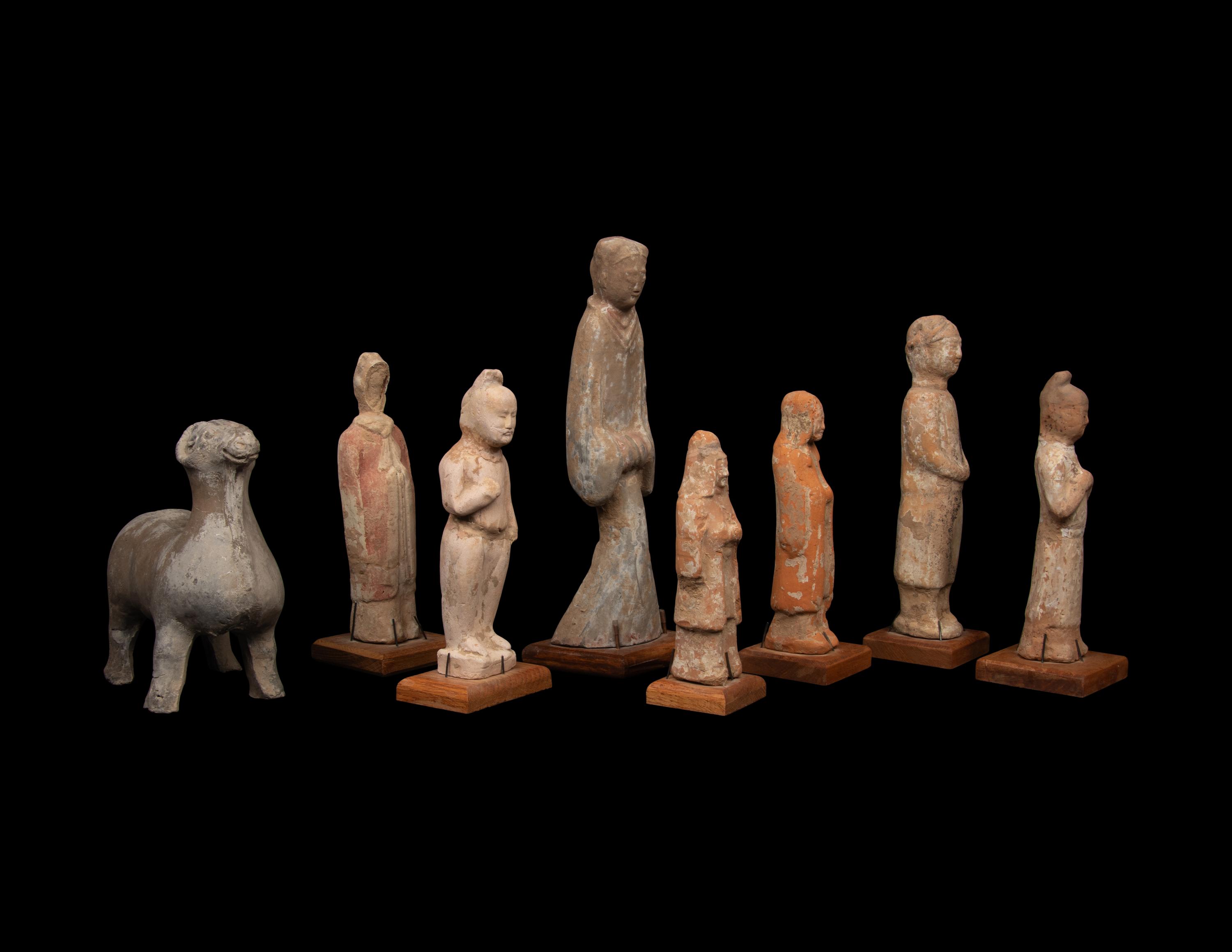 Eight Chinese Pottery Figures