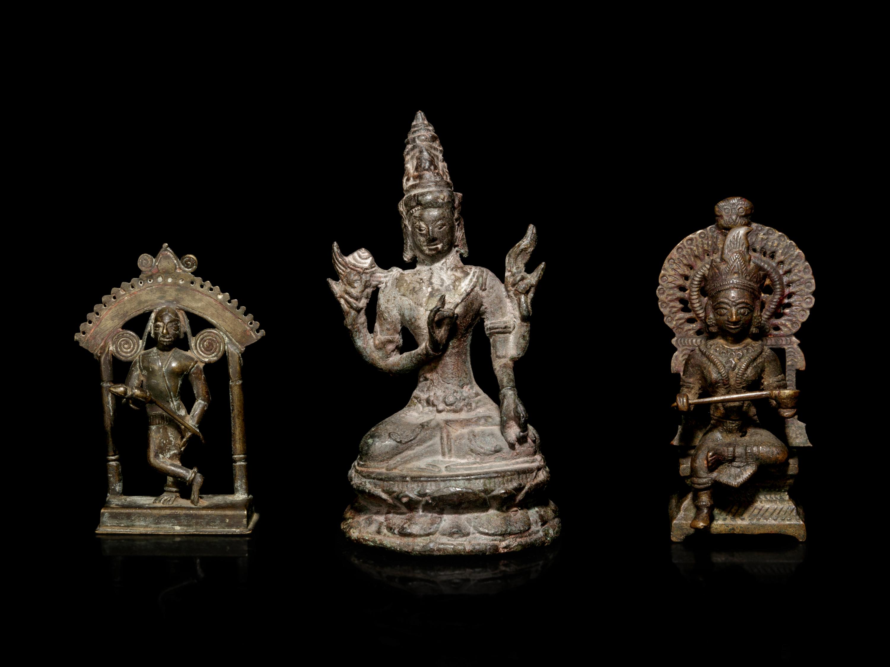 Three Southeast Asian Bronze Figures of Deities