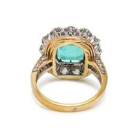 ANTIQUE, EMERALD AND DIAMOND RING
