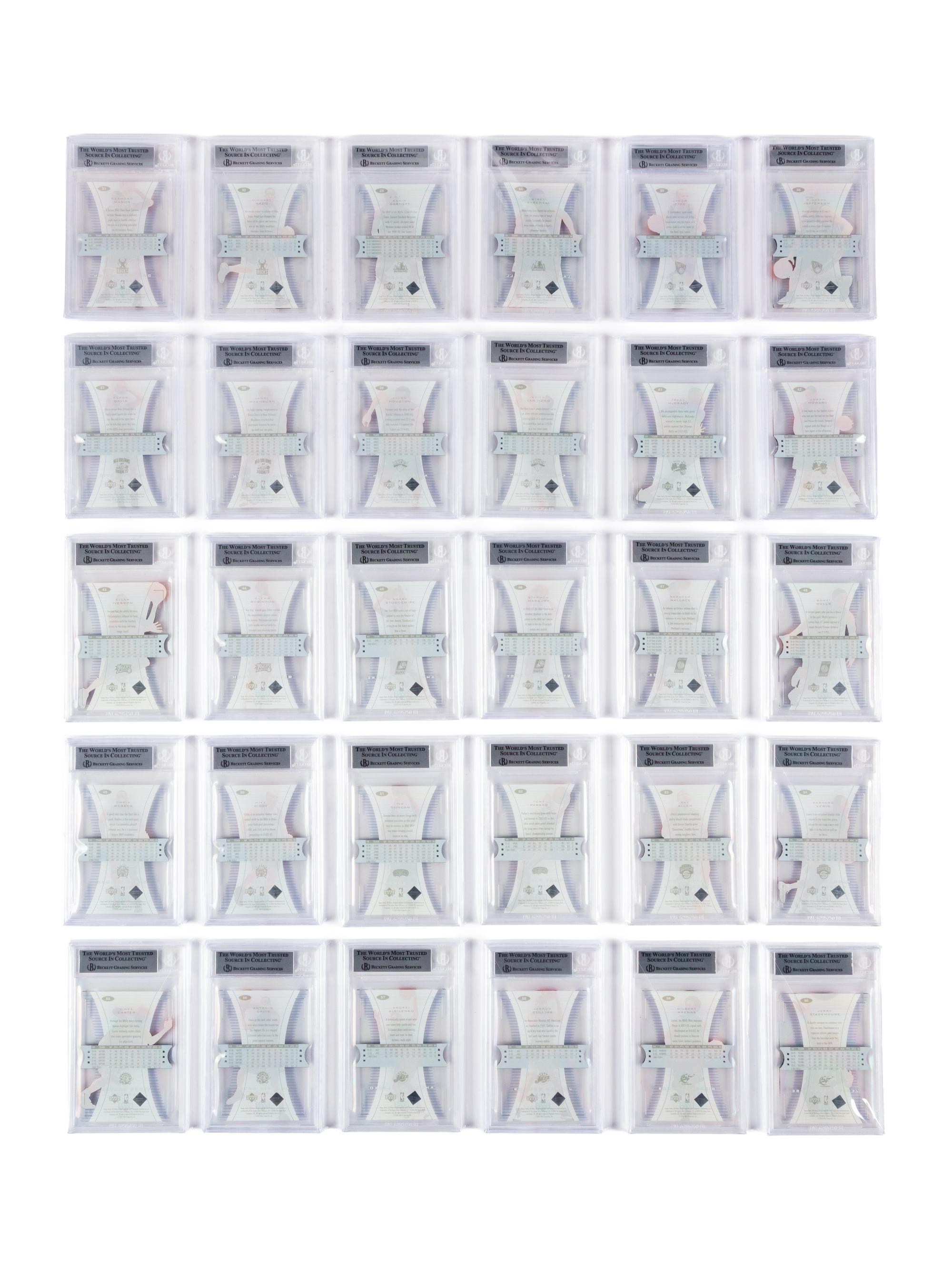 A Complete Set of 2003-04 Upper Deck BGS Graded Plexiglass Parallel Basketball Cards (60/60) With Glass Rookies (38/40) Including LeBron James Numbered Rookie Card