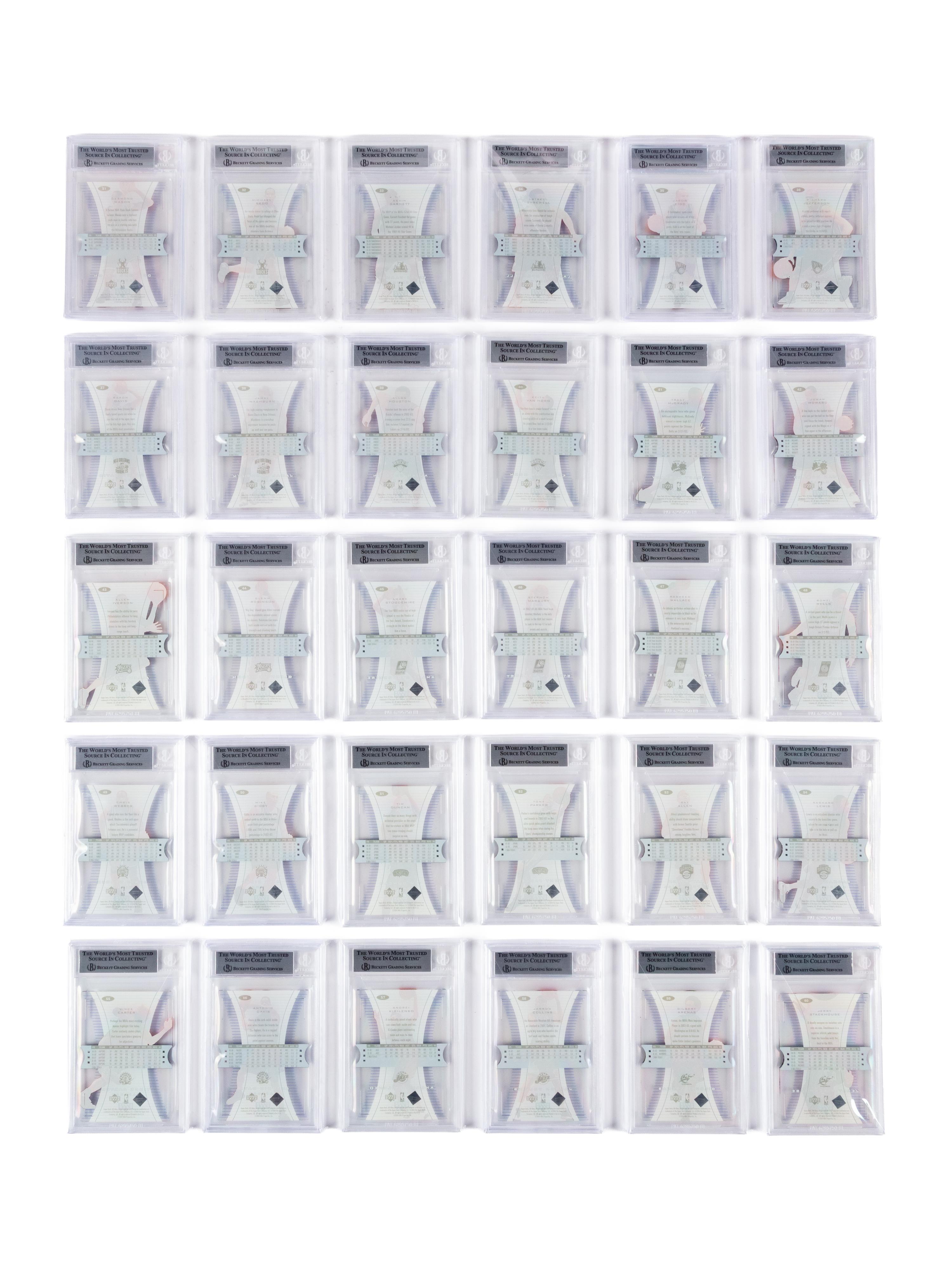 A Complete Set of 2003-04 Upper Deck BGS Graded Plexiglass Parallel Basketball Cards (60/60) With Glass Rookies (38/40) Including LeBron James Numbered Rookie Card