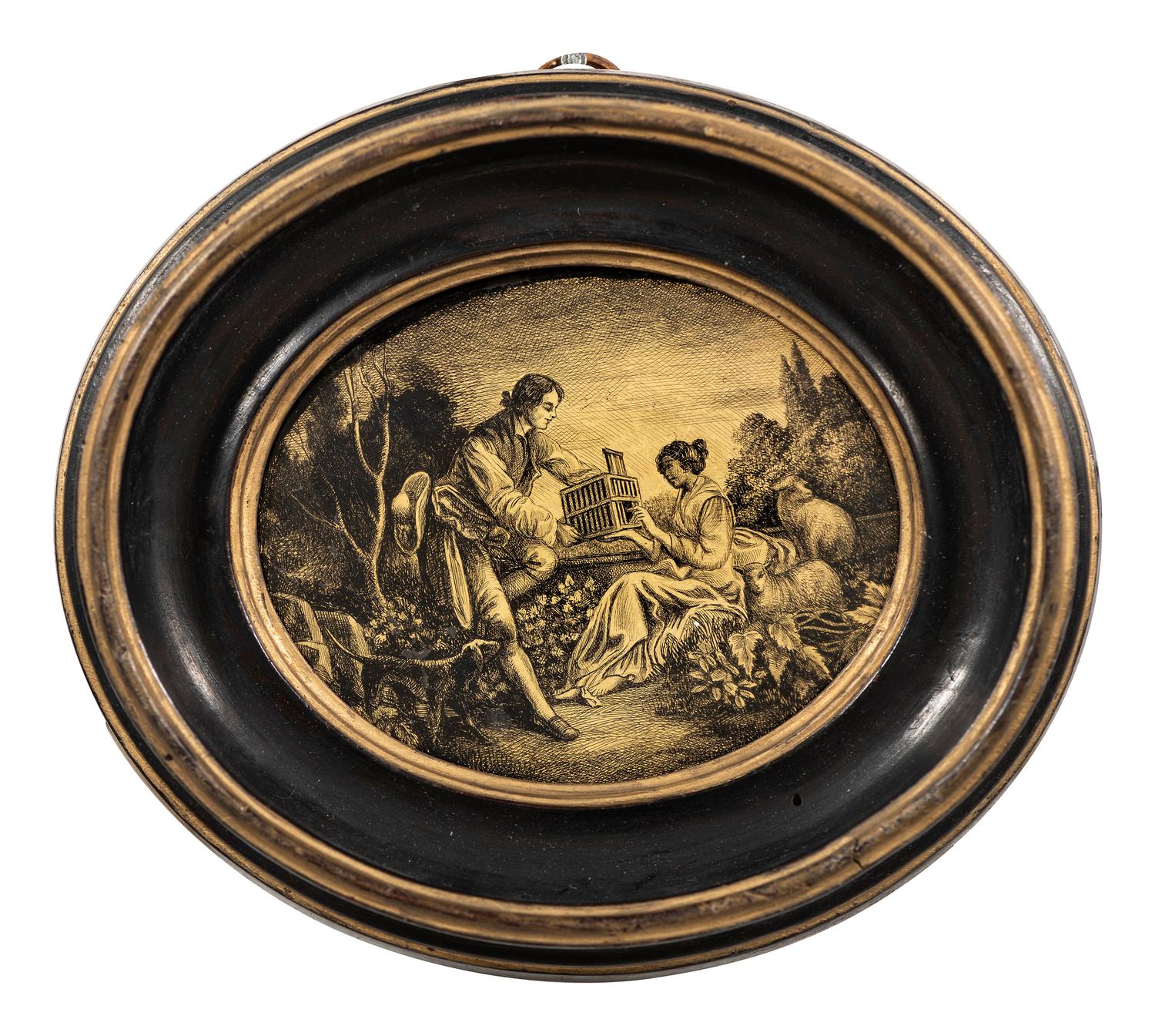 A Verre Eglomise Miniature Picture