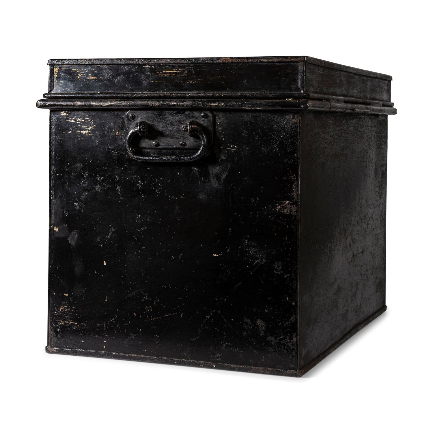 A Painted Tin Morphine Storage Box