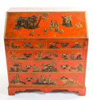 A Georgian Style Painted Slant Front Bureau Height 41 x width 37 1/2 x depth 20 inches. — 20TH CENTURY