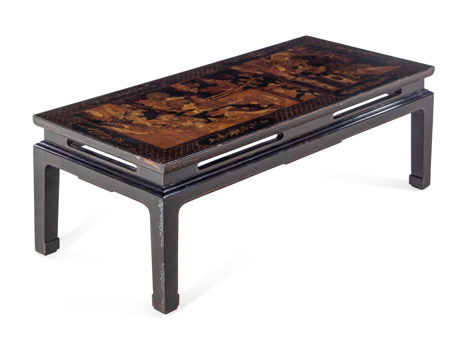 A Chinese Export Black Lacquer Low Table