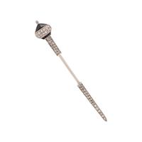 JANESICH, FRENCH, ART DECO, DIAMOND AND ONYX JABOT PIN