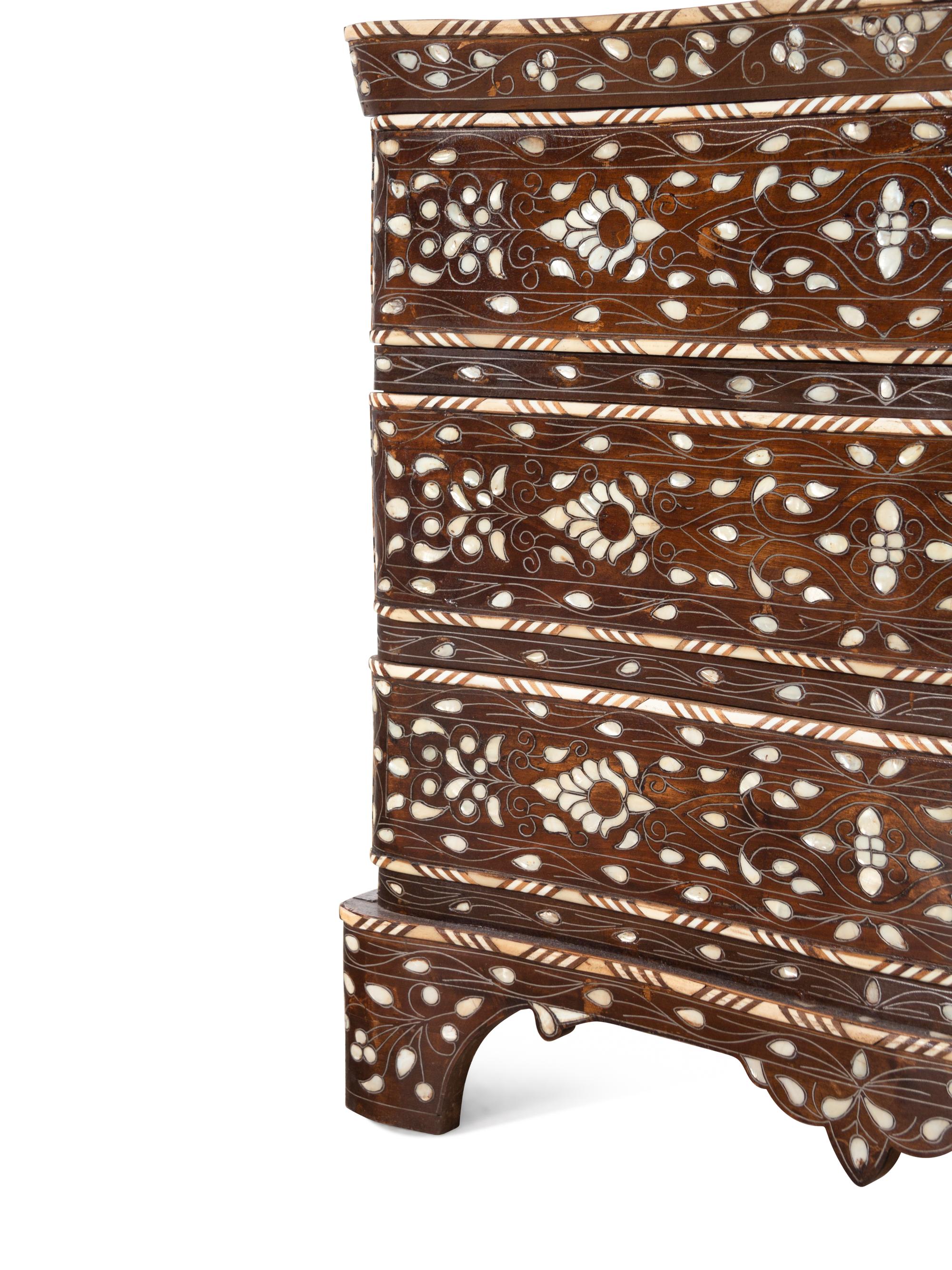 A Syrian Bone Inlaid Chest of Drawers