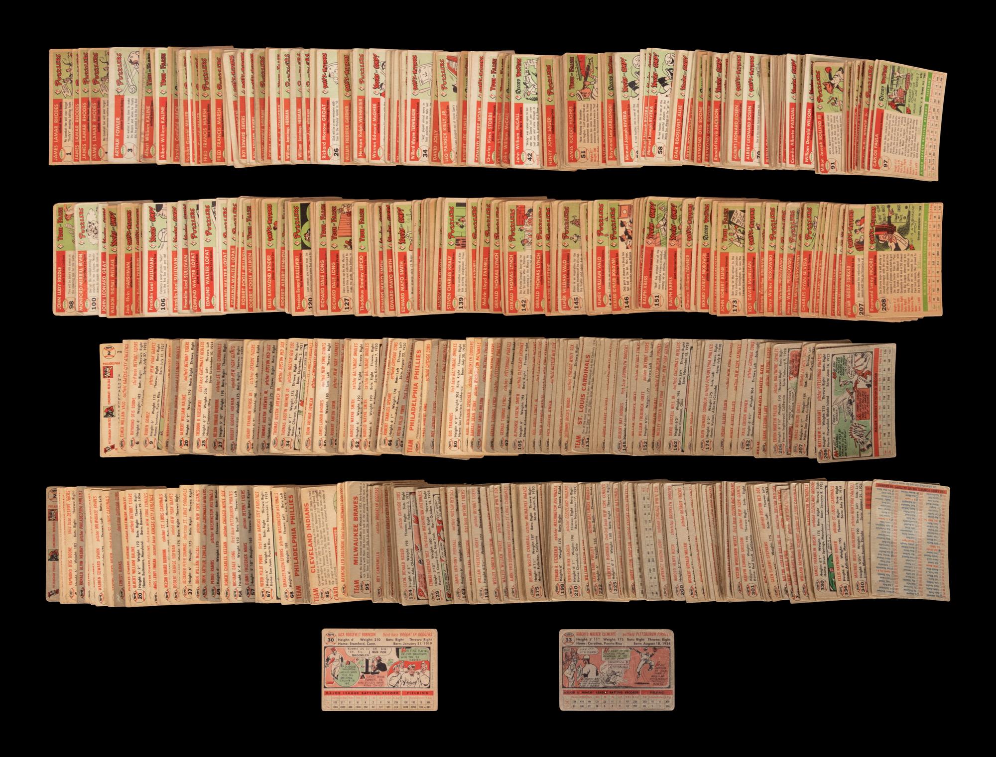 A Group of Over 340 Assorted 1956 Topps Baseball Cards Including Multiple Hall of Famers