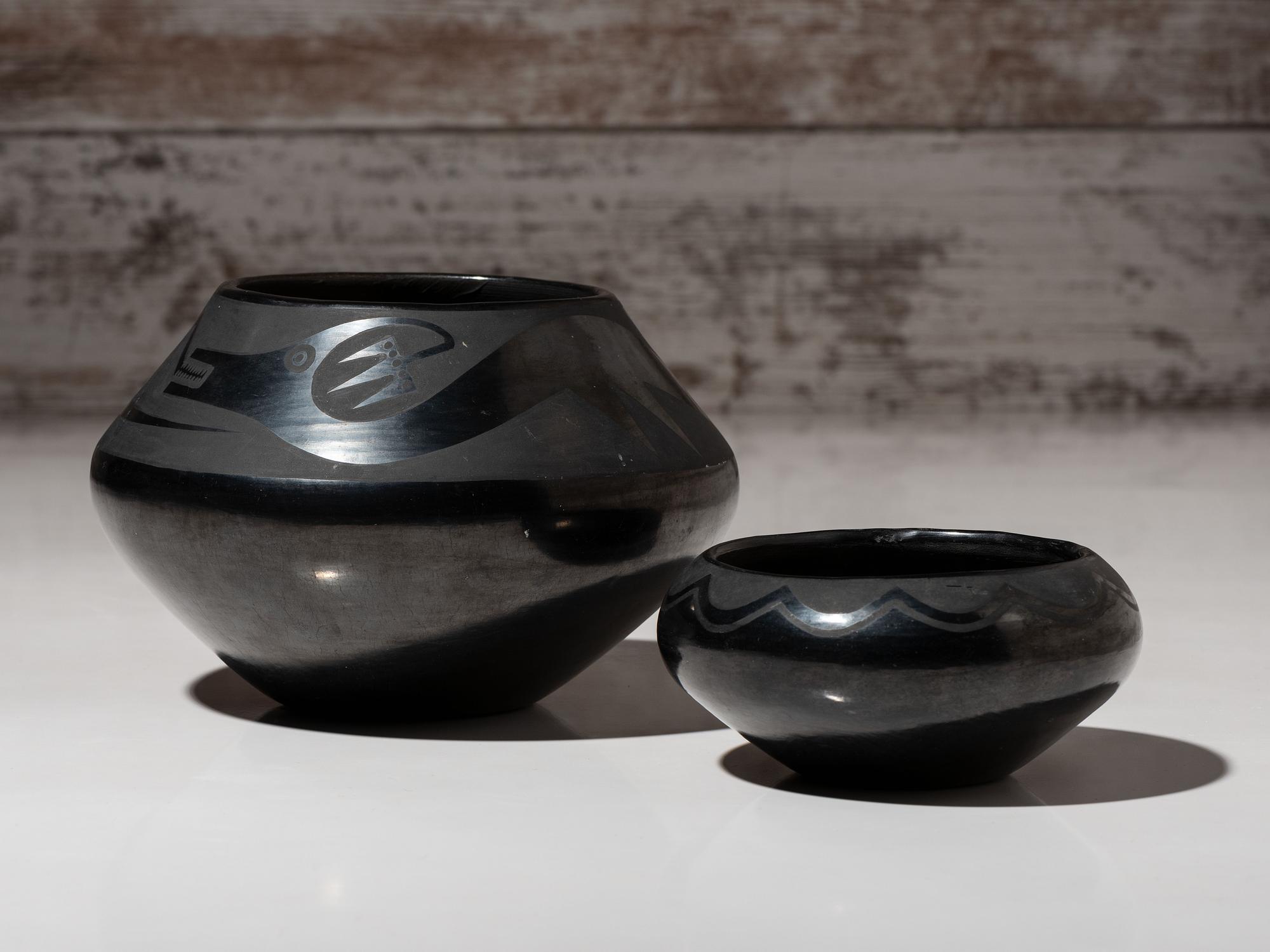 Blackware Pottery Jars, 1920-1925