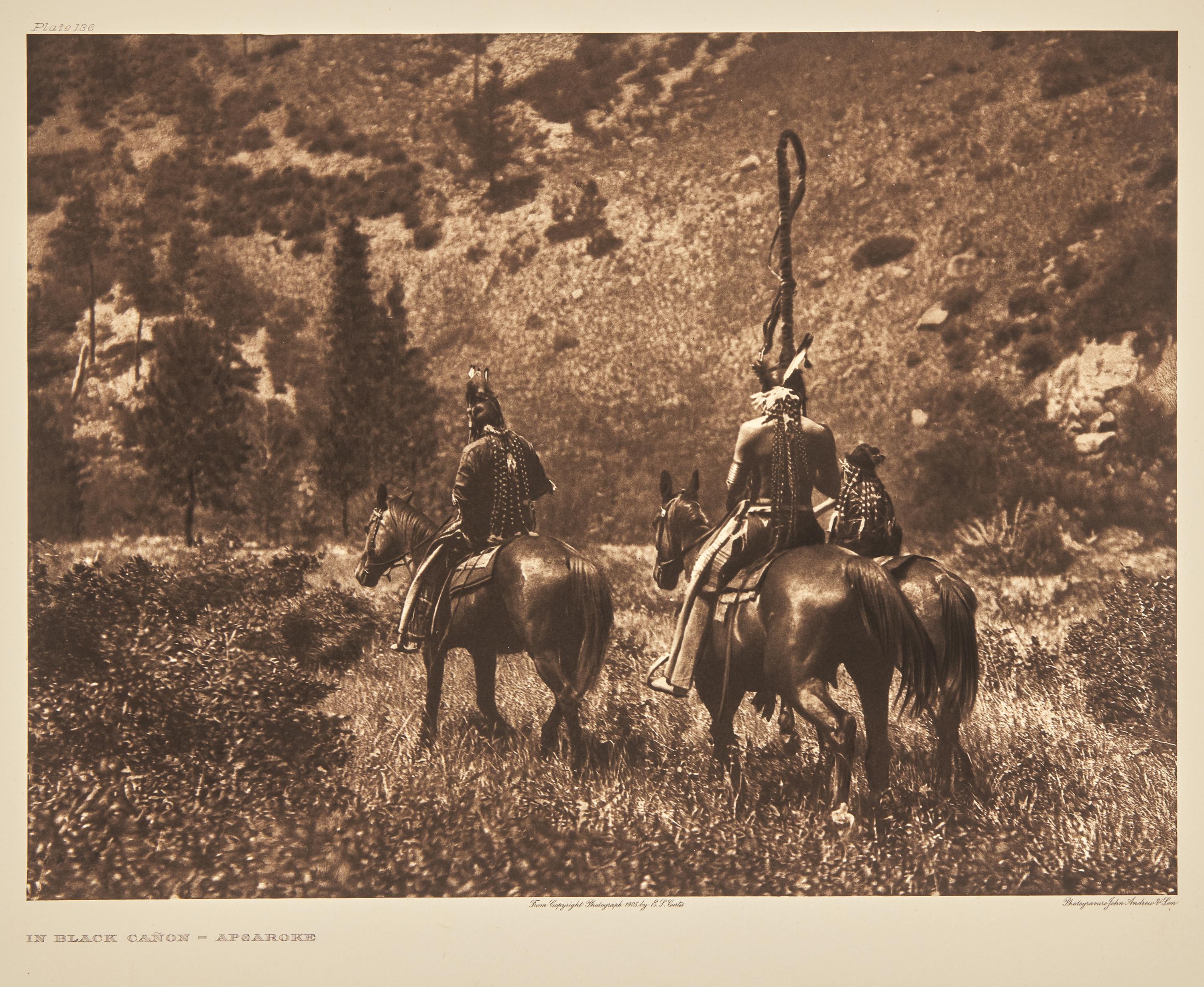 Edward Curtis (American, 1868-1952) — In Black Canon - Apsaroke Plate 136