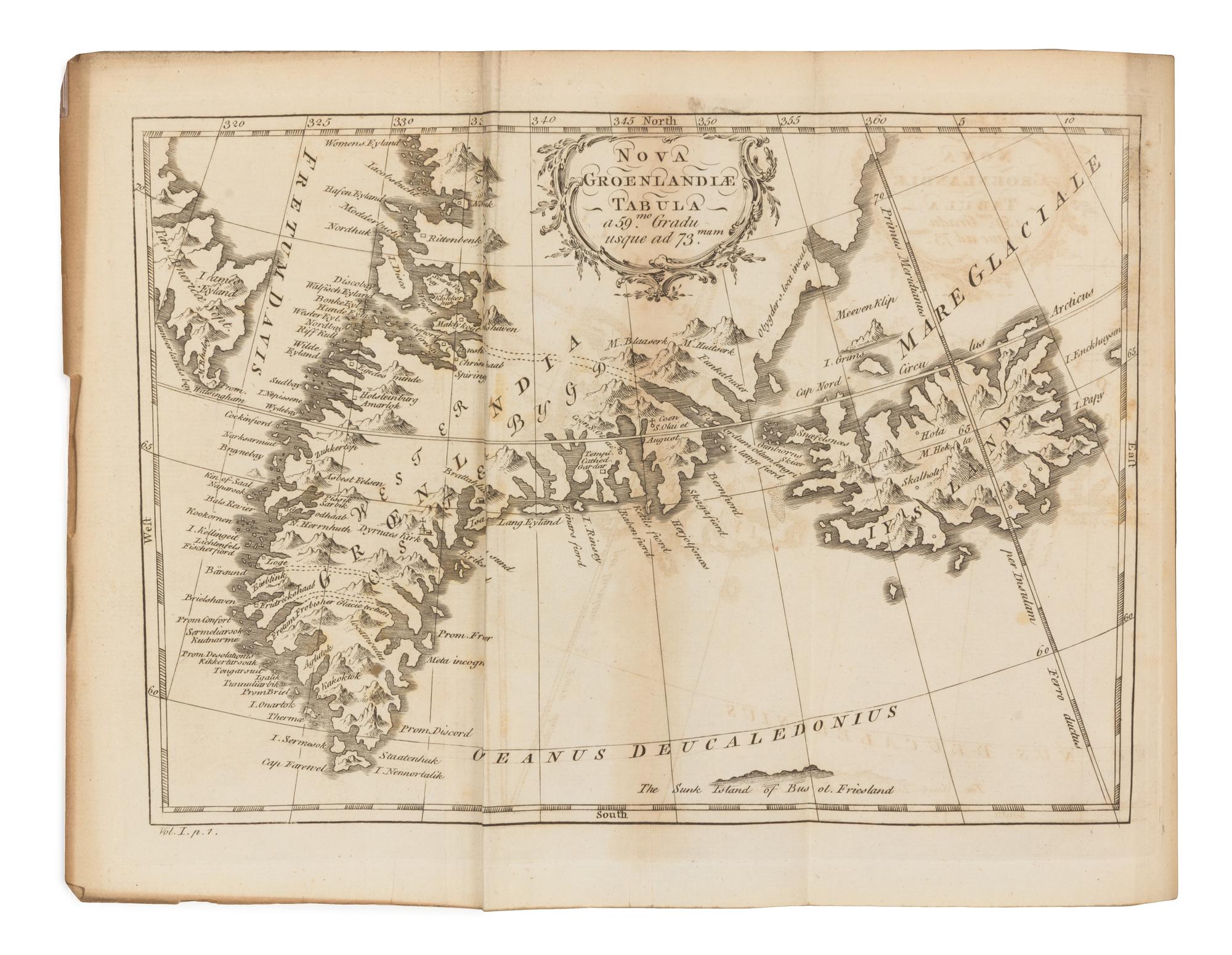 [GREENLAND AND ICELAND]. A Group of works about Greenland and Iceland. Together, 2 works in 3 volumes.