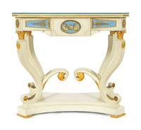 A Cream-Painted and Parcel Gilt Center Table