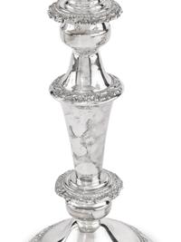 A Pair of American Silver-Plate Five-Light Candelabra