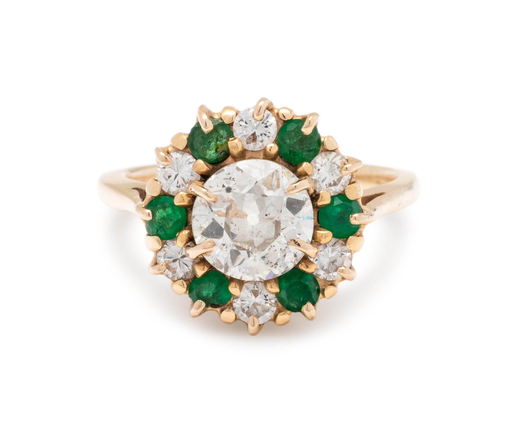 DIAMOND AND EMERALD RING