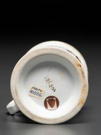 A Photographic Transfer Porcelain Shaving Mug Depicting a Man Driving a Horse and Buggy