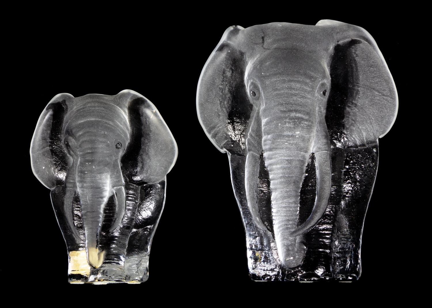 Two Scandinavian Glass Figures, Jonasson
