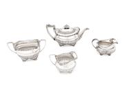 An English Silver Three-Piece Tea Service