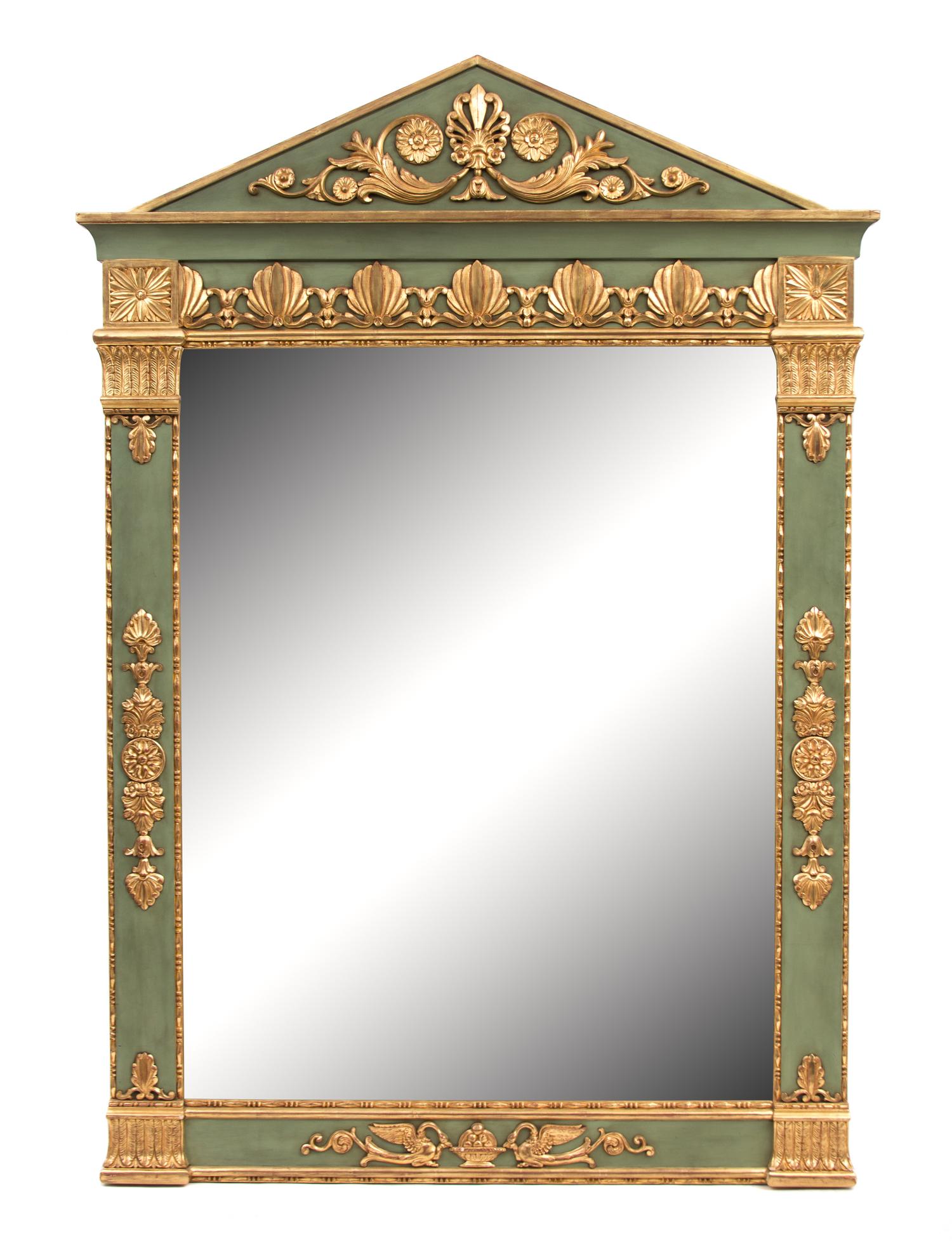 A Neoclassical Style Painted and Parcel Gilt Mirror Height 77 x width 55 inches. — LATE 19TH/EARLY 20TH CENTURY