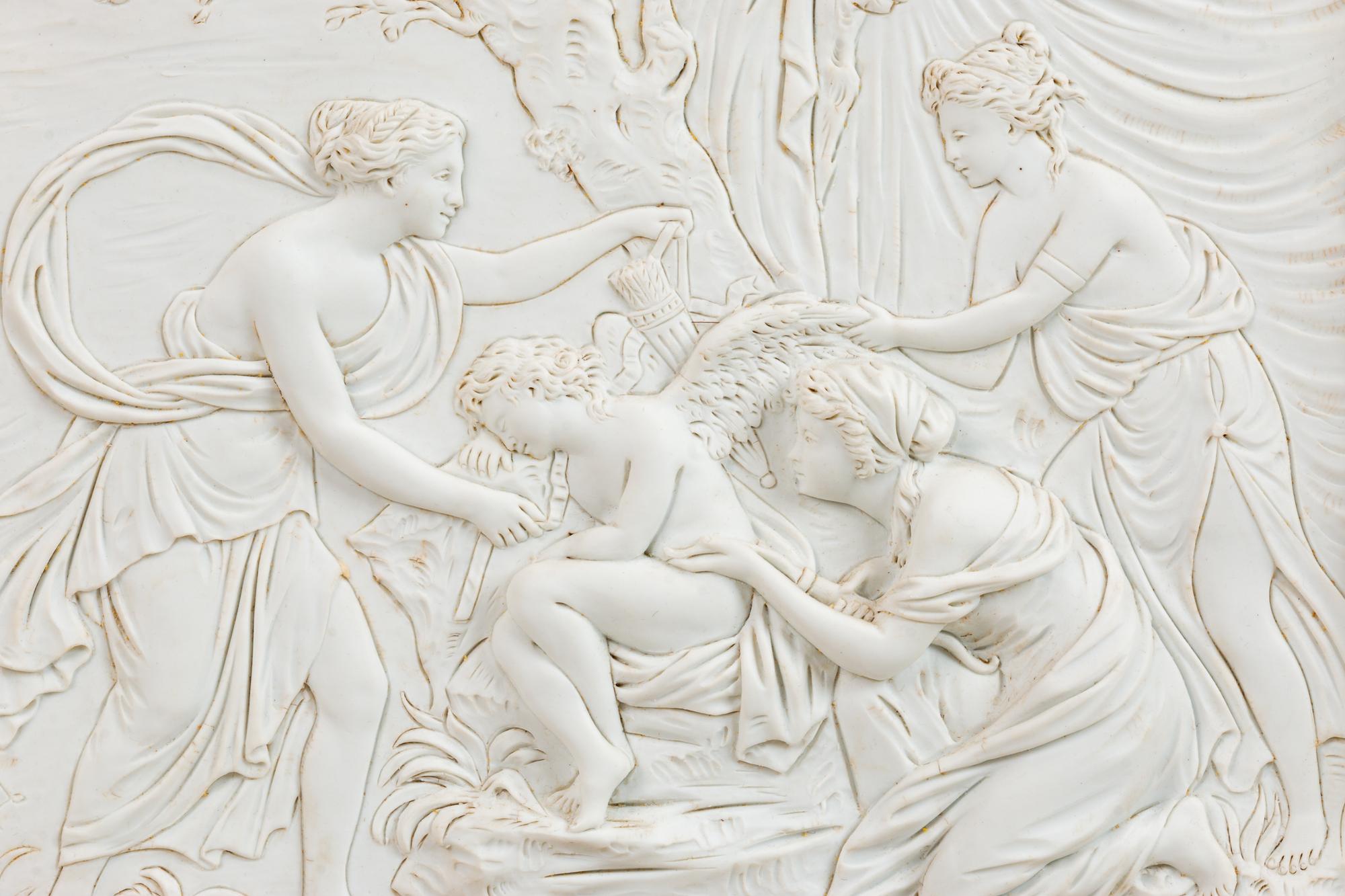 A Continental Bisque Porcelain Relief Plaque