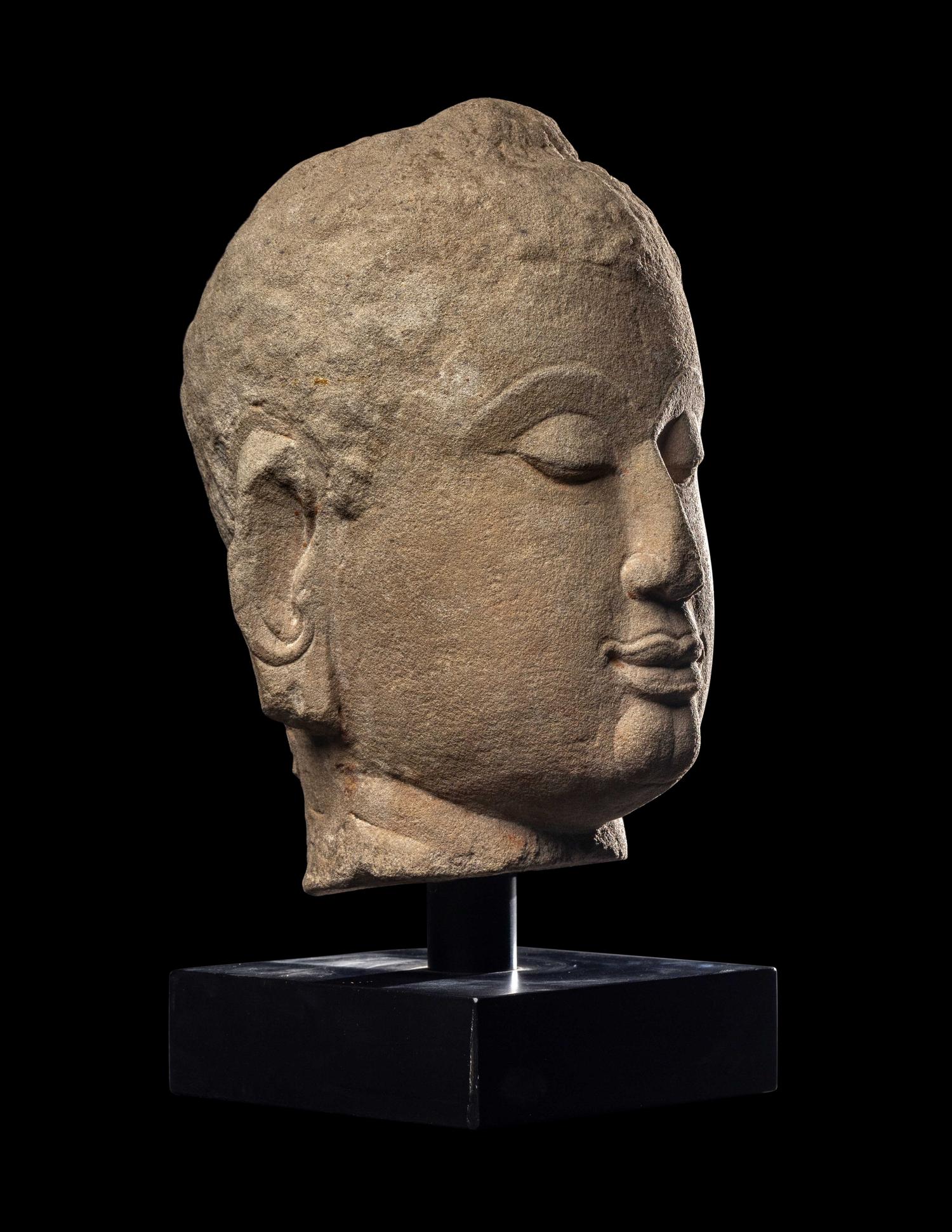 An Ayutthaya Thai Limestone Head of Buddha