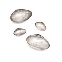 Four Sterling Silver Clam Shell-Form Dishes