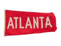 An Atlanta Flag Once Flown on Wrigley Field Scoreboard Collected by Former Chicago Cubs Wrigley Field Head Scorekeeper