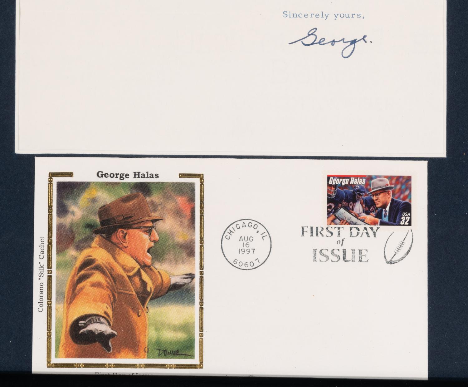 An Important Signed Letter with Personal Sentiments from Chicago Bears Owner George Halas with Custom Frame Display