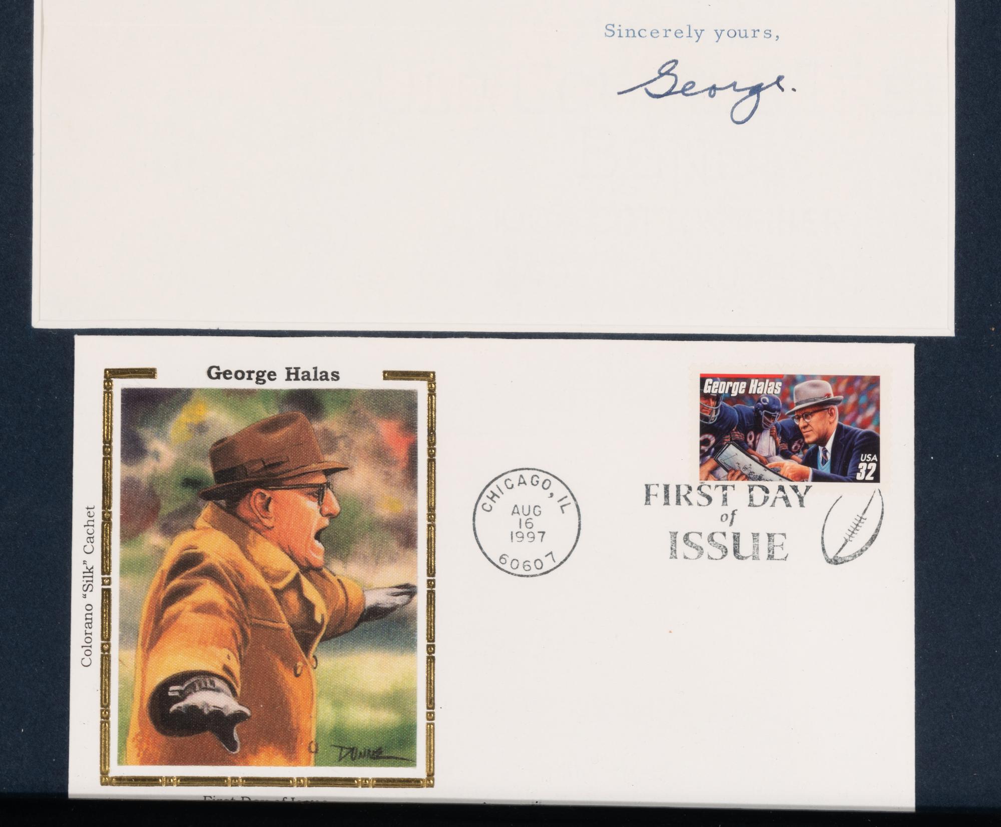 An Important Signed Letter with Personal Sentiments from Chicago Bears Owner George Halas with Custom Frame Display