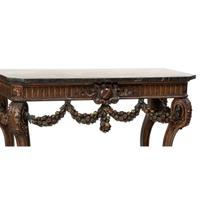 An Italian Carved and Painted Marble-Top Pier Table and Pier Mirror