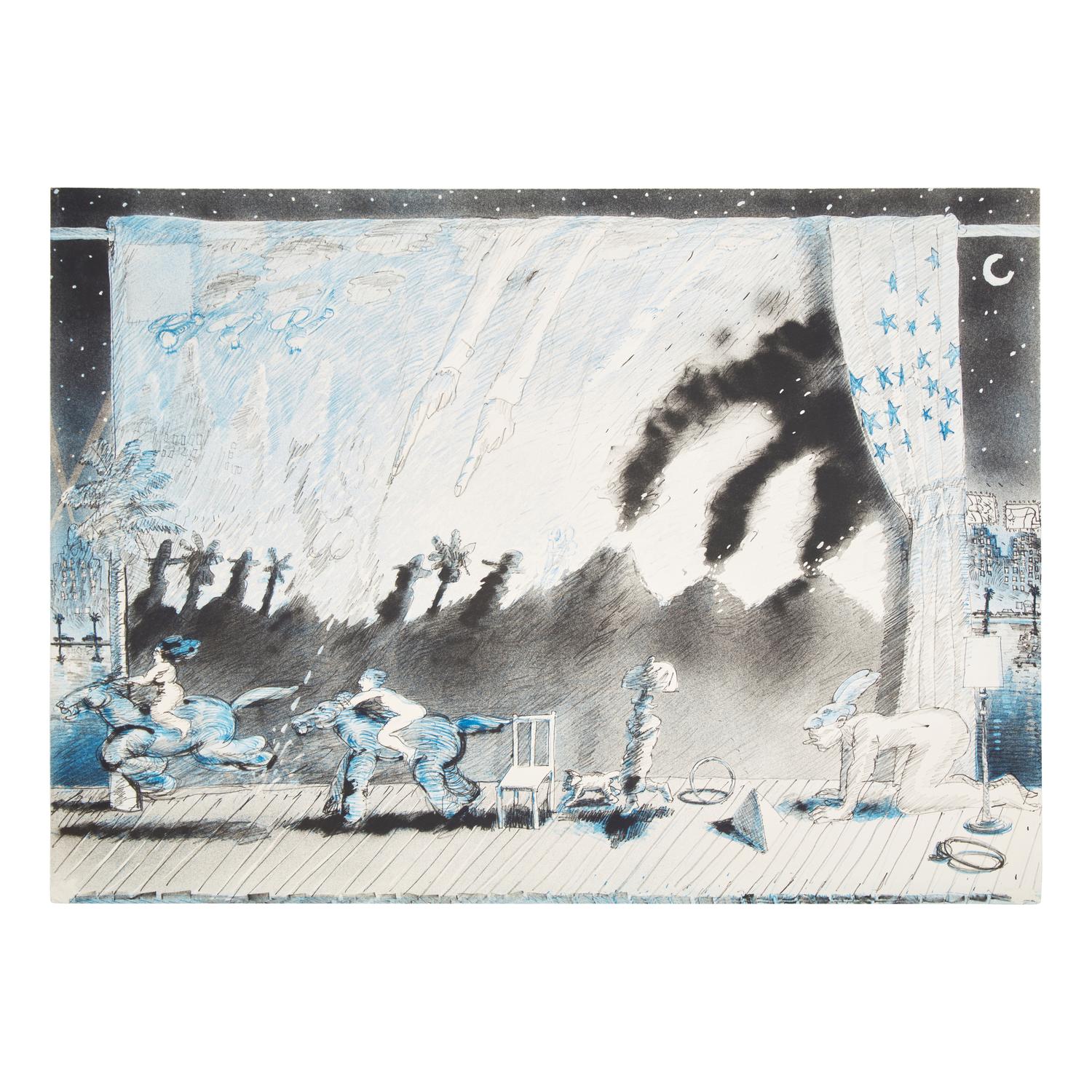 Carlos Almaraz (American/Mexican, 1941–1989) — Night Theater, 1982 (three proofs)