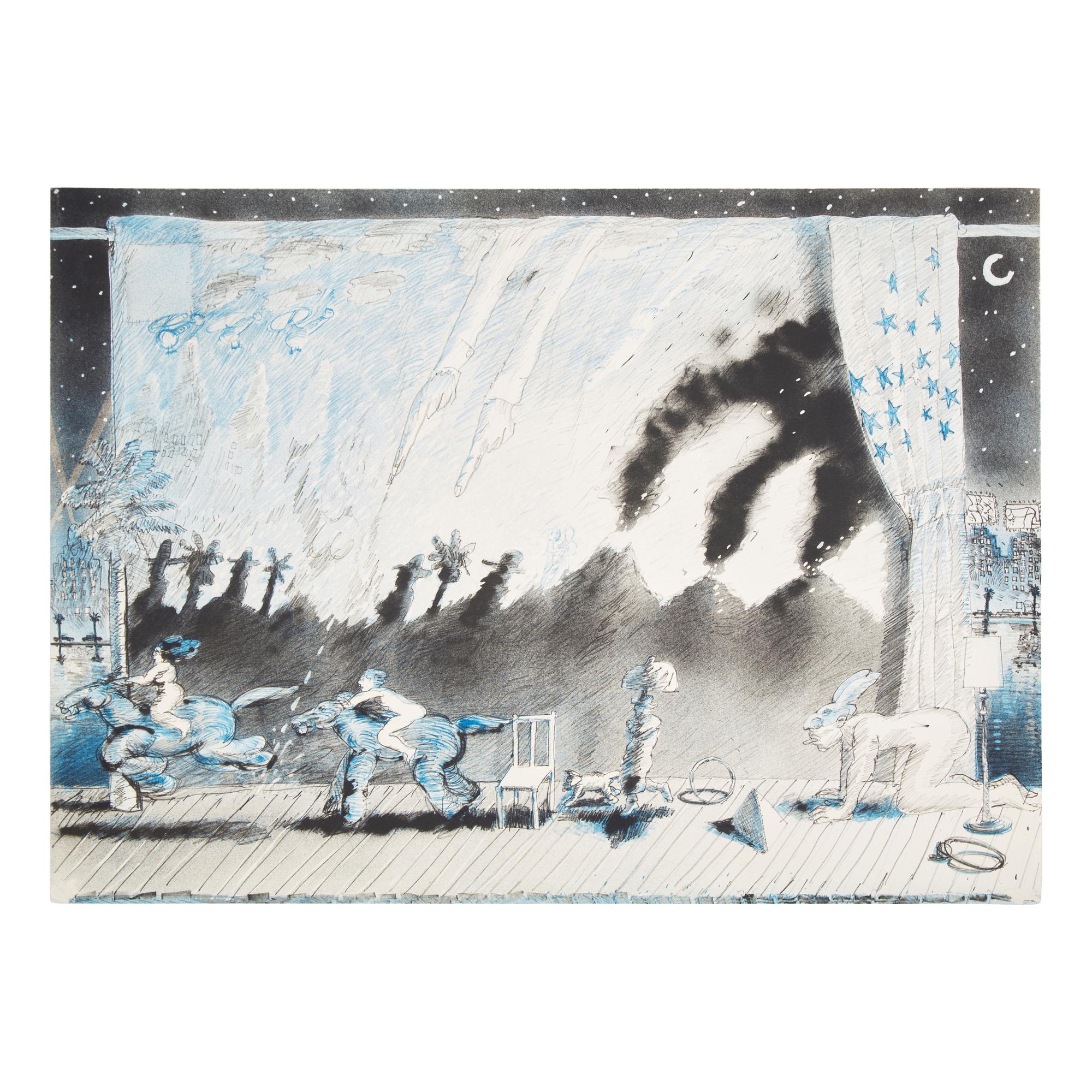 Carlos Almaraz (American/Mexican, 1941–1989) — Night Theater, 1982 (three proofs)