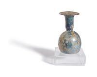 A Roman Blue Glass Flask