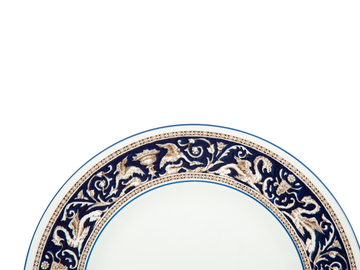 A Wedgwood Florentine Dark Blue Porcelain Dinner Service