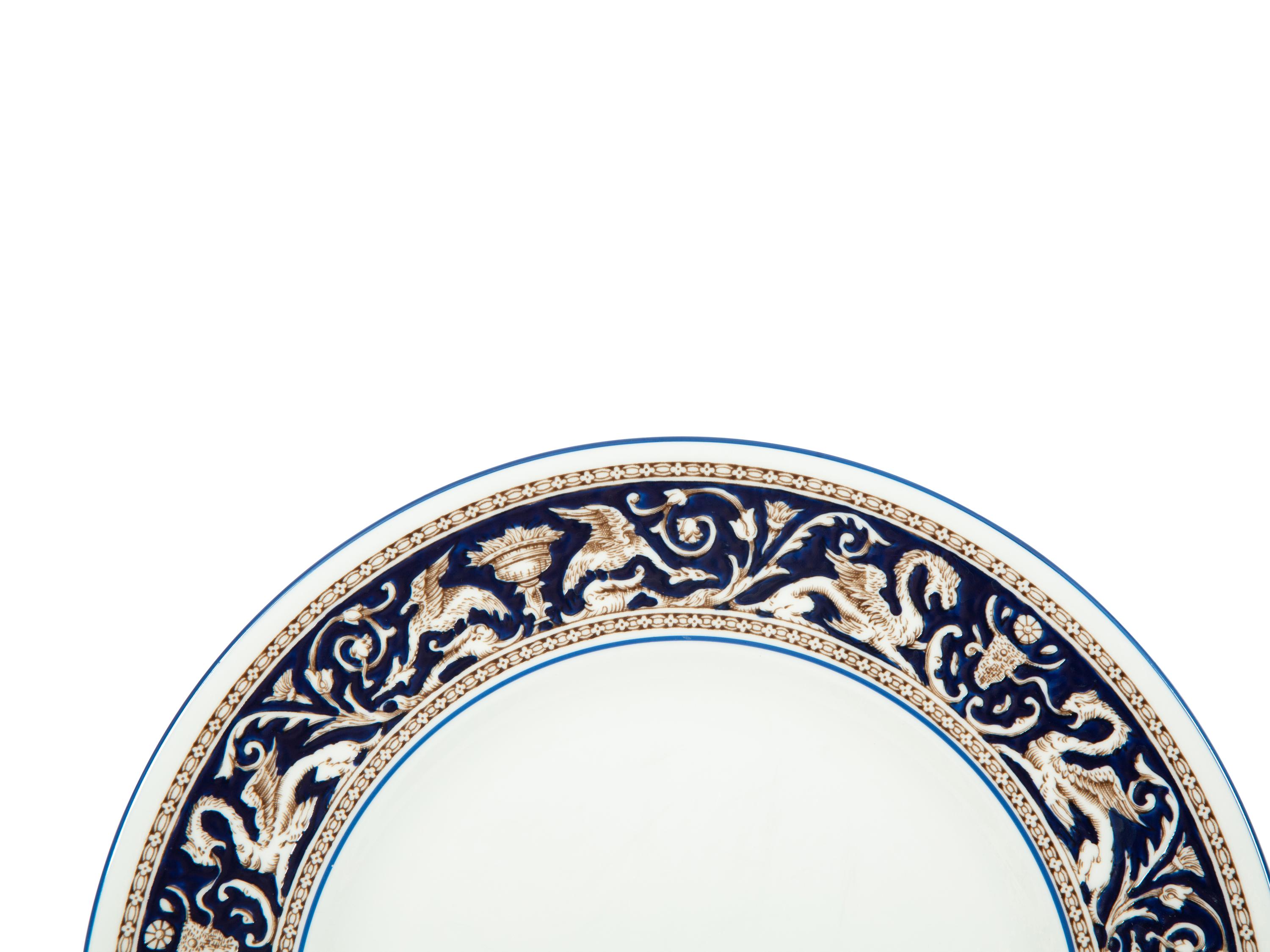 A Wedgwood Florentine Dark Blue Porcelain Dinner Service
