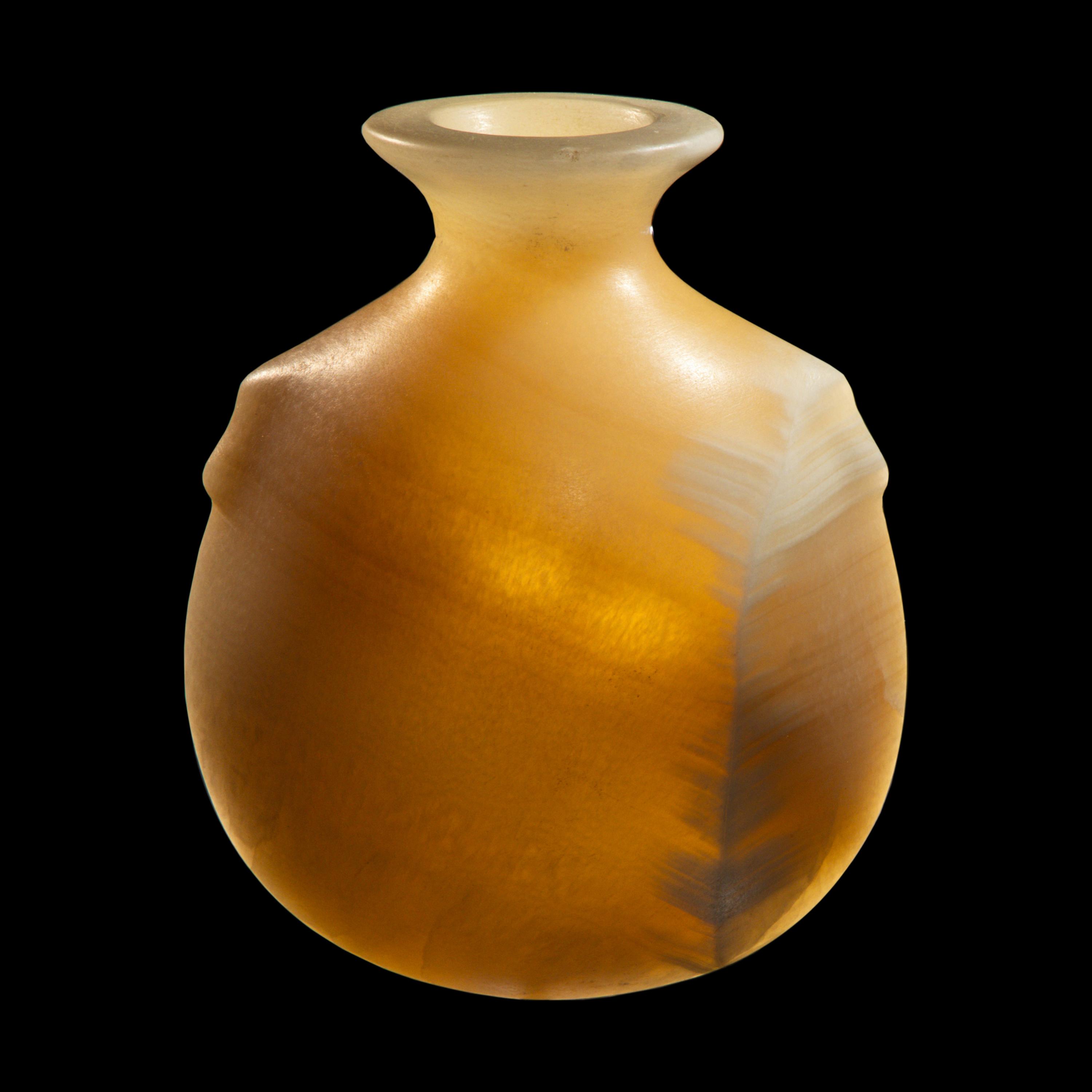 An Egyptian Alabaster Pilgrim Flask