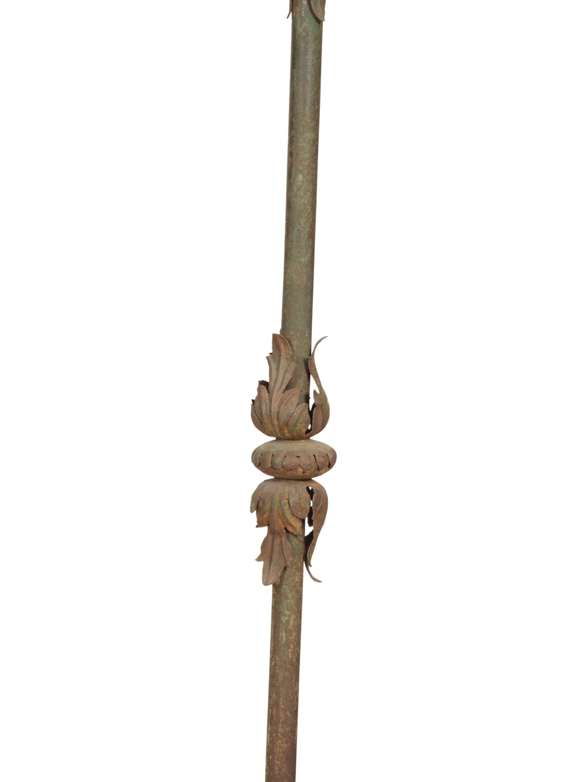 A Pair of Gilt Metal Gondola Style Floor Lamps